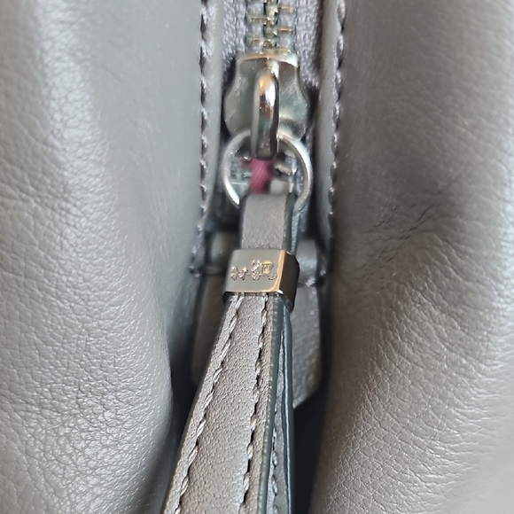 COACH NWOT 2013 Gray Signature Logo Jacquard & Leather MADELINE Crossbody Bag - Picture 9 of 14